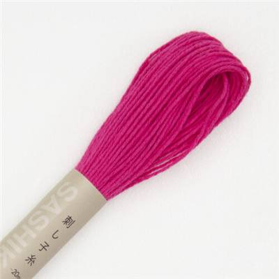 FIL SASHIKO UNI - COL 21 - FUCHSIA - LOT DE 6 ECH. DE 20 M