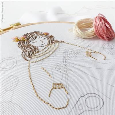 KNITTED DREAMS - KIT BRODERIE 21X21CM - TAMBOUR NON INCLUS - TAMAR NY