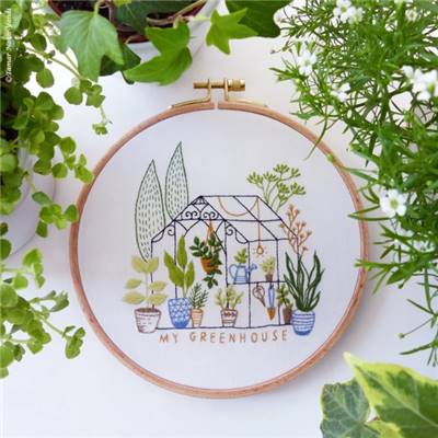 GREENHOUSE - KIT BRODERIE 21X21CM - TAMBOUR NON INCLUS - TAMAR NY