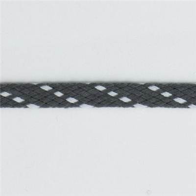 TRESSE PLATE POINTILLES COTON GRIS - NACRE - LA BOBINE DE 10 M