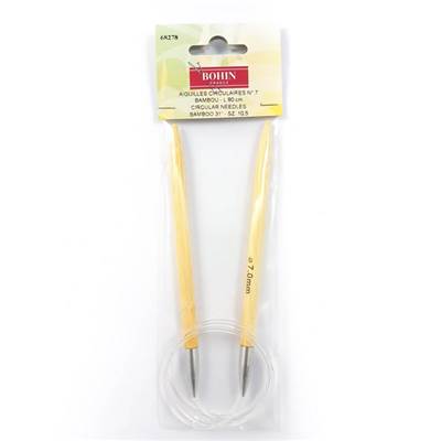 AIGUILLES CIRCULAIRE BAMBOU 80CM N°7 EN ETUI DE 1