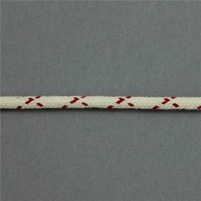 TRESSE PLATE CROISILLON COTON VERMILLON - ECRU - LA BOBINE DE 10 M