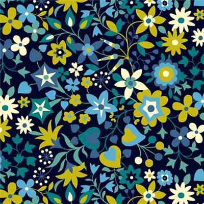 TISSU DASHWOOD STUDIO - TAPESTRY 2398 NAVY - VISCOSE - 145 CM 