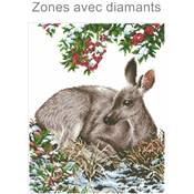 KIT BRODERIE DIAMANT - LA BICHE EN HIVER 