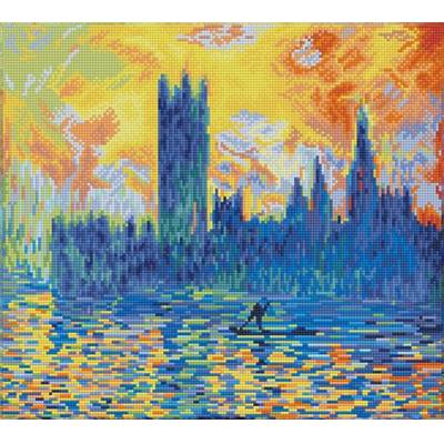 KIT BRODERIE DIAMANT - PARLEMENT DE LONDRES D'APRES MONET 