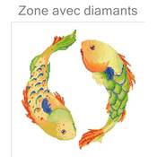 KIT BRODERIE DIAMANT - COUSSIN DECORATIF LES POISSONS