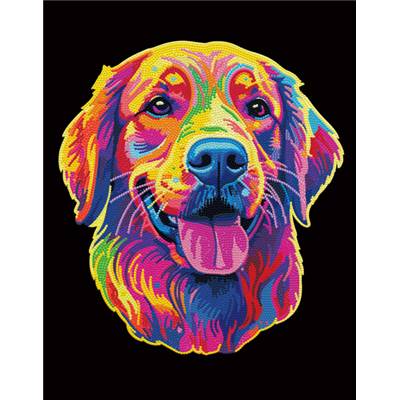 KIT BRODERIE DIAMANT NEON NOIR - GOLDEN RETRIEVER
