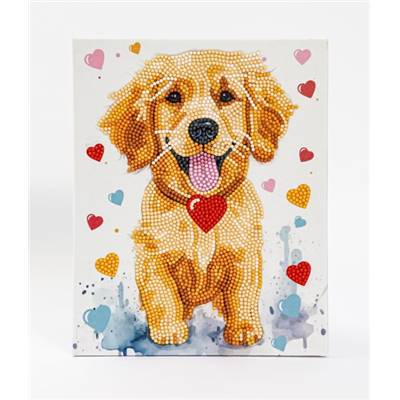 KIT BRODERIE DIAMANT DOTZ - PUPPY LOVE AVEC CADRE