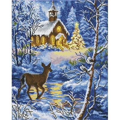 KIT BRODERIE DIAMANT SQUARES - LA CHAPELLE DANS LA NEIGE