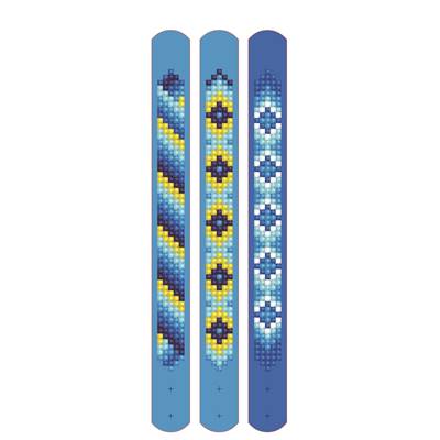 LOT 3 BRACELETS MOTIFS BLEUS DOTZIES BRODERIE DIAMANT