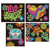 KIT BRODERIE DIAMANT DOTZIES FLOCK - 4 PEACE & LOVE