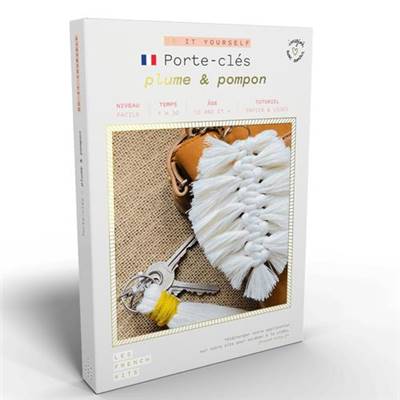 FRENCH'KITS - MACRAME - PORTE CLÉS - PLUME & POMPON 