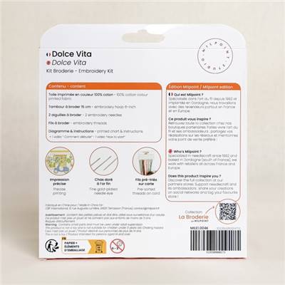 KIT BRODERIE AVEC TAMBOUR 15 CM - DOLCE VITA