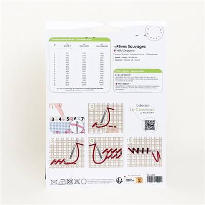 CANEVAS IMPRIME BLANC - DESSIN 20 X 30 CM - REVES SAUVAGES