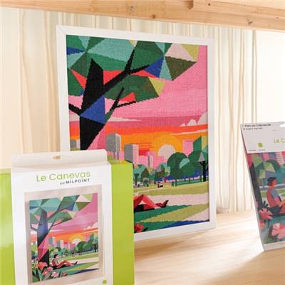 KIT CANEVAS COMPLET - DESSIN 40 X 50 CM - PARC AU CREPUSCULE