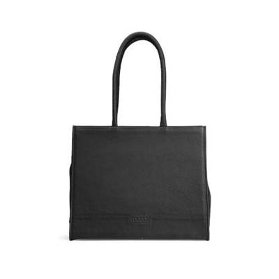 SHOPPER EN CUIR AVEC PORTEFEUILLE AMOVIBLE MUUD - BINA XL - NOIR