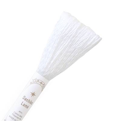 FIL SASHIKO LAME COL SL11 - BLANC OPTIQUE ARGENTE - LOT 6 ECH. DE 40M