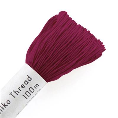 FIL SASHIKO UNI - COL 136 - POURPRE - LOT DE 3 ECH. DE 100 M