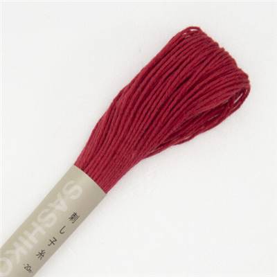 FIL SASHIKO UNI - COL 12 - ROUGE FONCE - LOT DE 6 ECH. DE 20 M