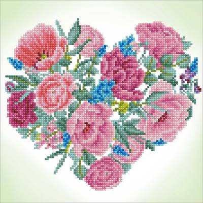 KIT BRODERIE DIAMANT - BLOSSOMING HEART