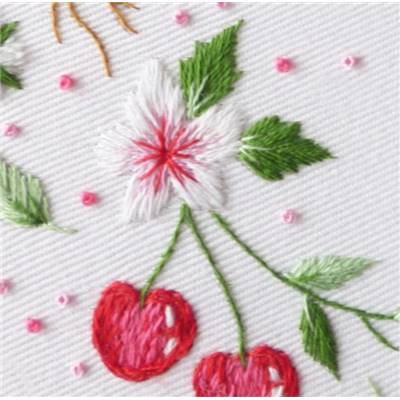 CHERRIES & STRAWBERRIES - KIT BRODERIE 21X21CM - TAMBOUR NON INCLUS