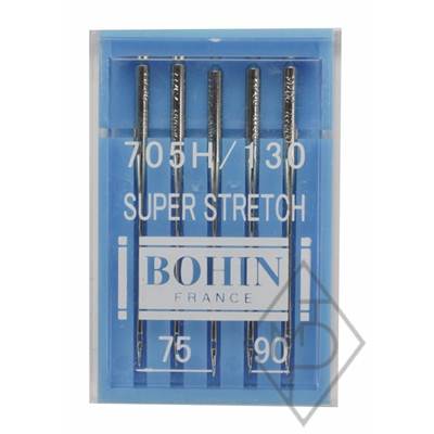 AIGUILLES MACHINE BOHIN TALON PLAT -STRETCH AM705 ASS 75/90 ETUI DE 5