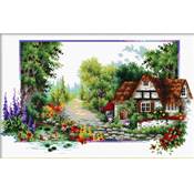 NO COUNT CROSS STITCH - UN COTTAGE AU BORD DE L'EAU