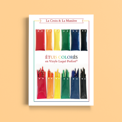 LOT DE 10 LIVRETS ETUIS COLORES EN VINYLE LAQUE PERFORE